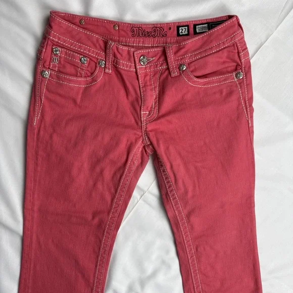 Miss Me Jeans Copped Womens Size 27 Color Melon JE5794C2 Flap Pockets Luxery - Picture 1 of 13